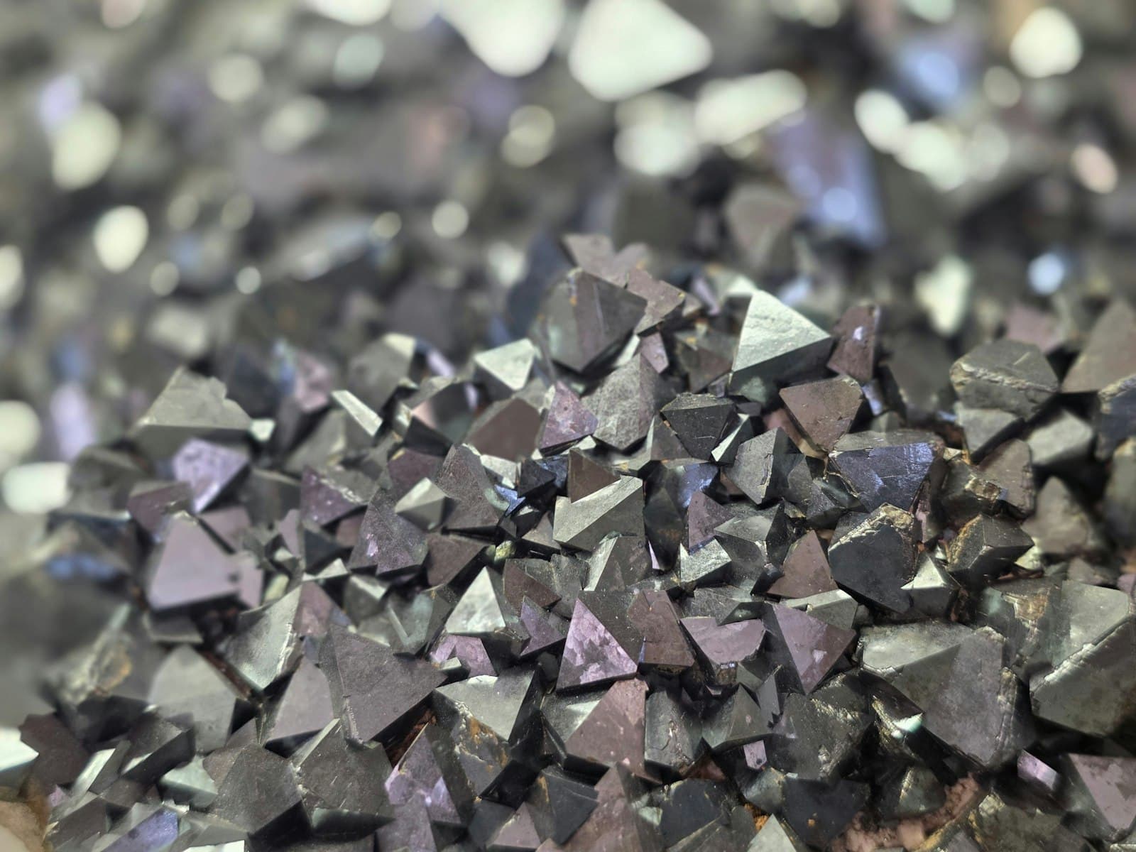 Macro texture of dark industrial mineral crystals